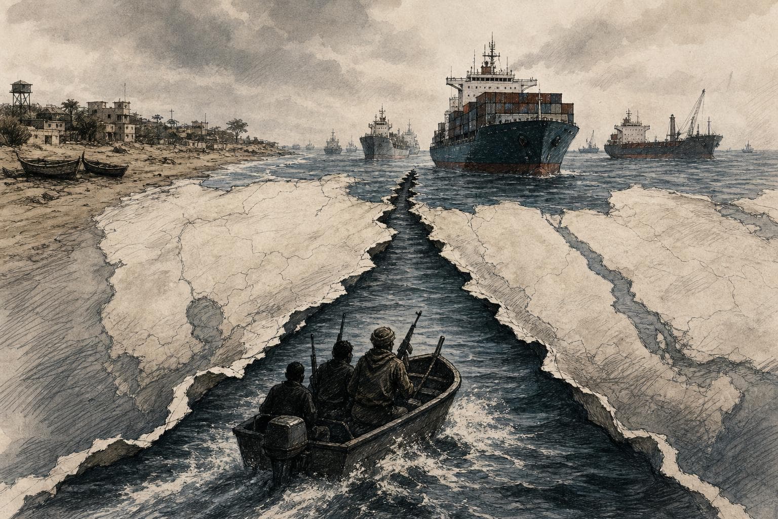 Editorial illustration for Pirates Found the Gap in a Crowded Sea