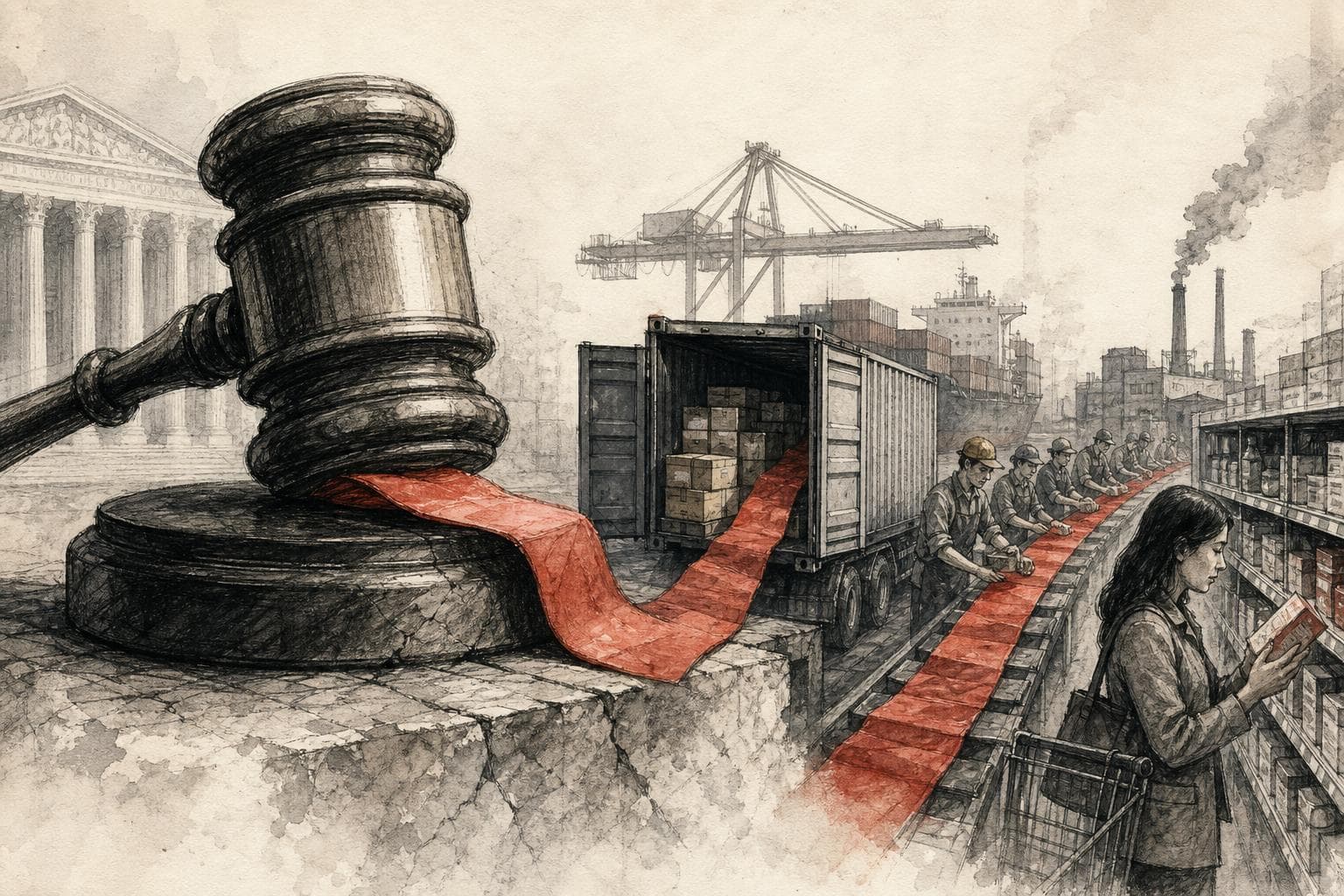 Editorial illustration for Tariffs Can Lose in Court and Still Win in the Market