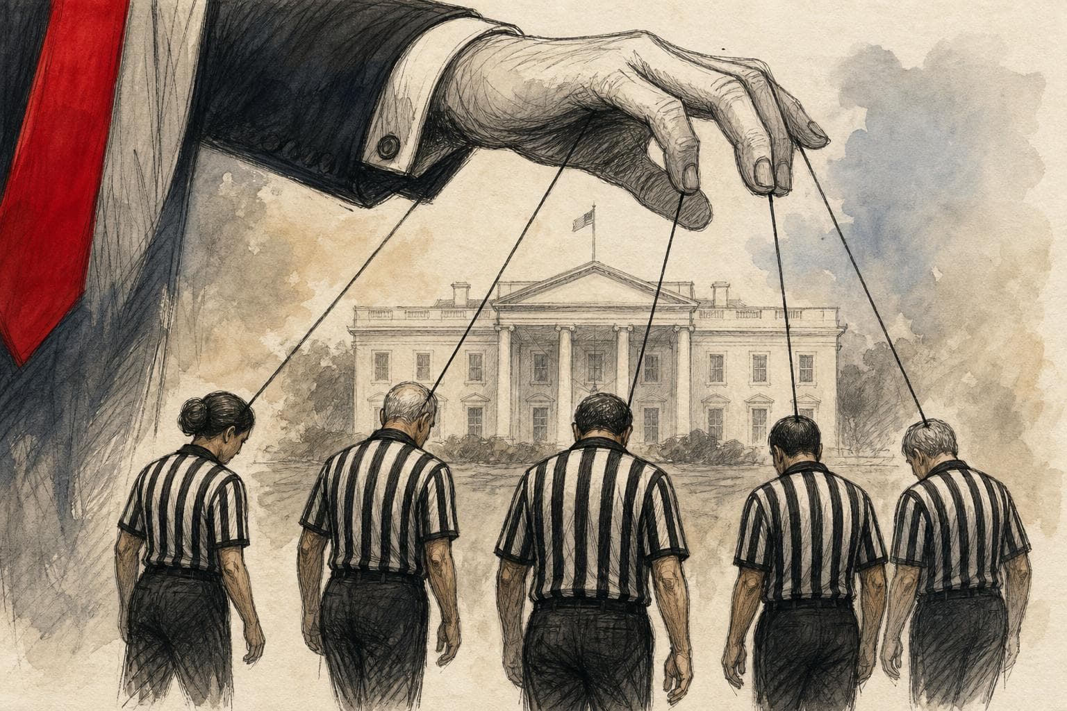 Editorial illustration for The White House Just Became the Boss of the Referees