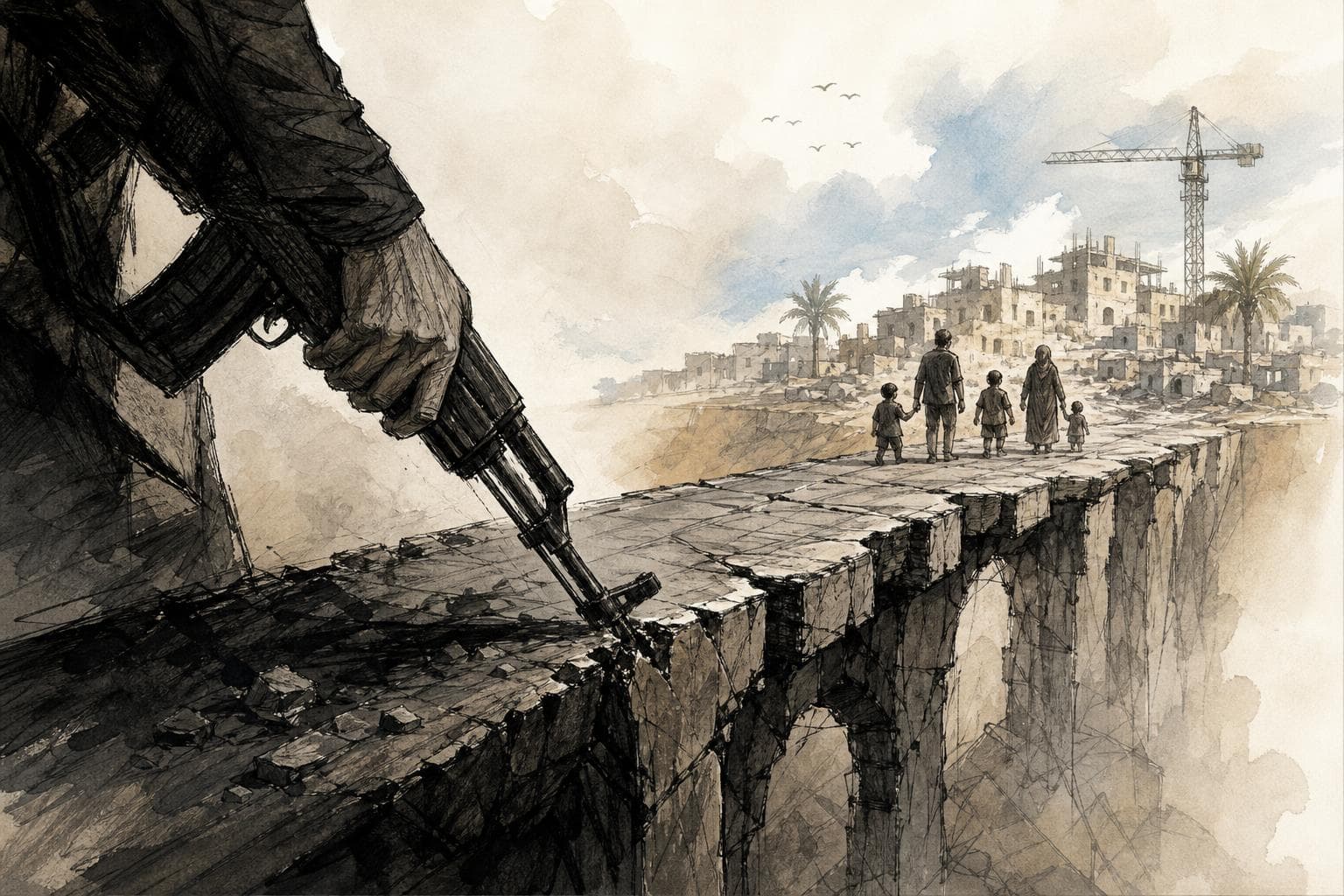 Editorial illustration for Gaza’s Ceasefire Cannot Make Surrender Its Starting Point