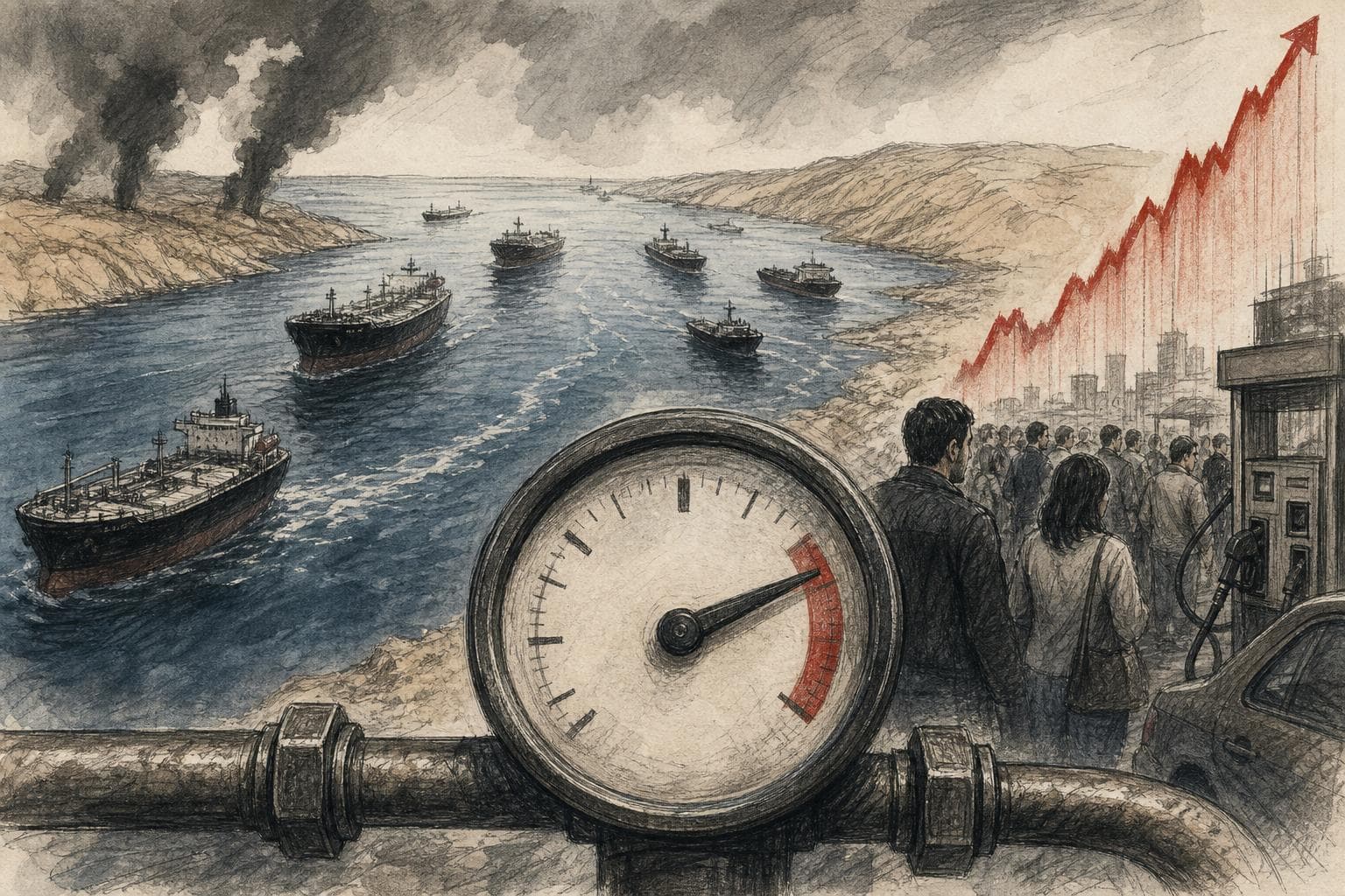 Editorial illustration for Hormuz Is Turning the Iran War Into an Inflation War