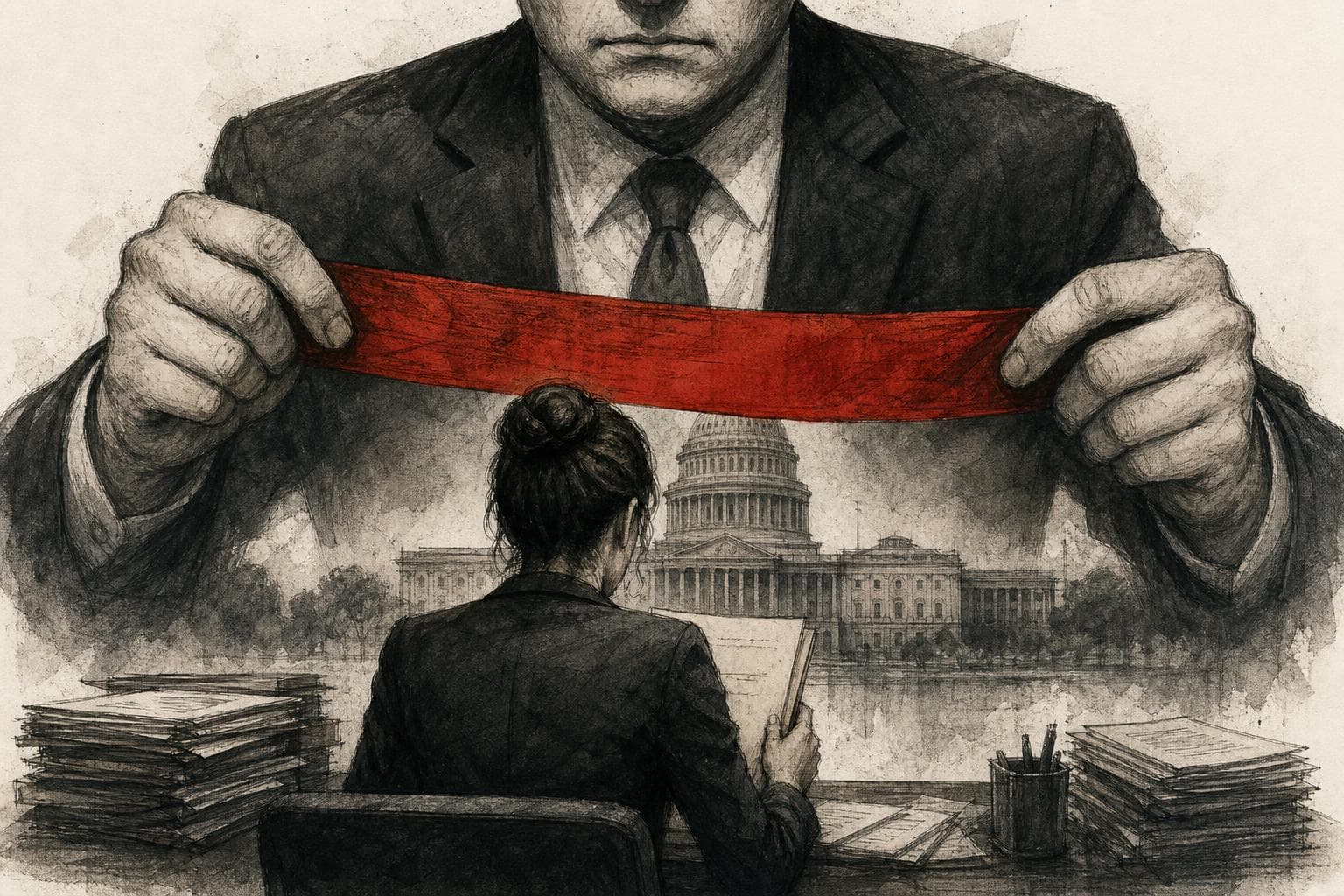 Editorial illustration for The Federal Worker NDA Looks Less Like Security Than Control