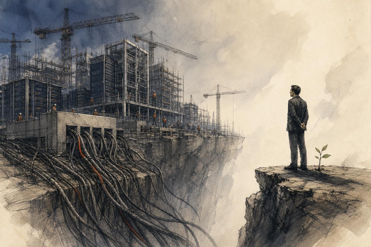 Editorial illustration for AI’s Spending Boom Has Outrun Its Proof