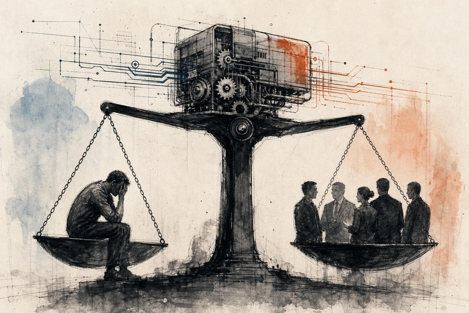 Editorial illustration for AI’s Next Fight Is Over Who Pays When It Fails