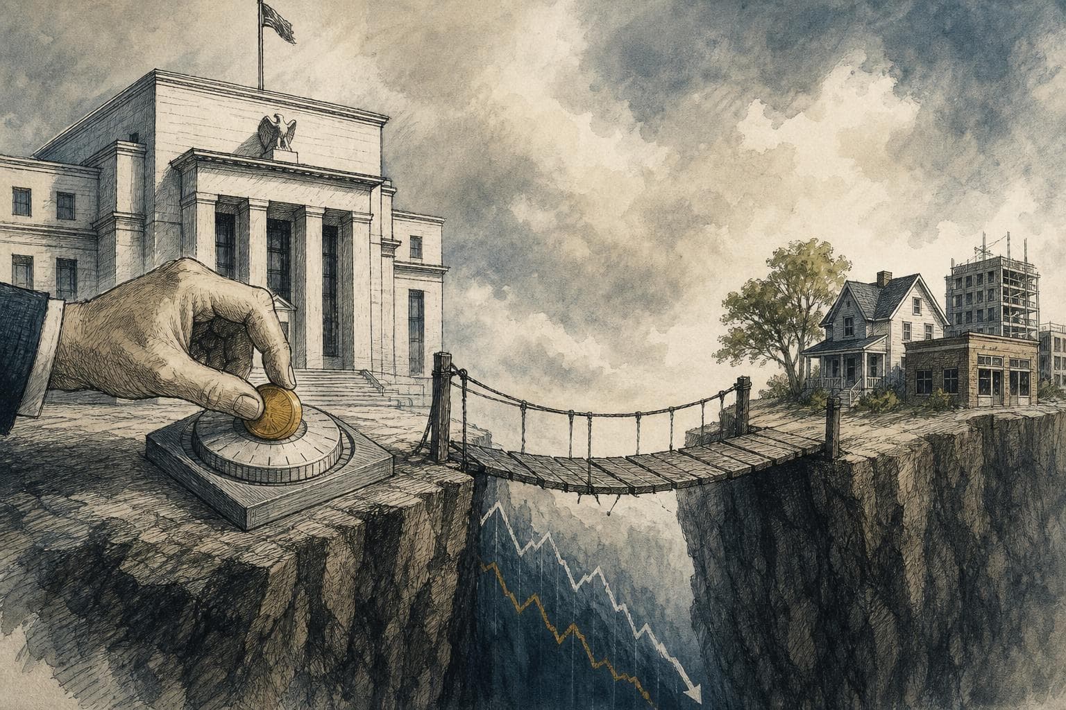 Editorial illustration for A Fed Cut Can Lower Borrowing Costs, but Credibility Comes First