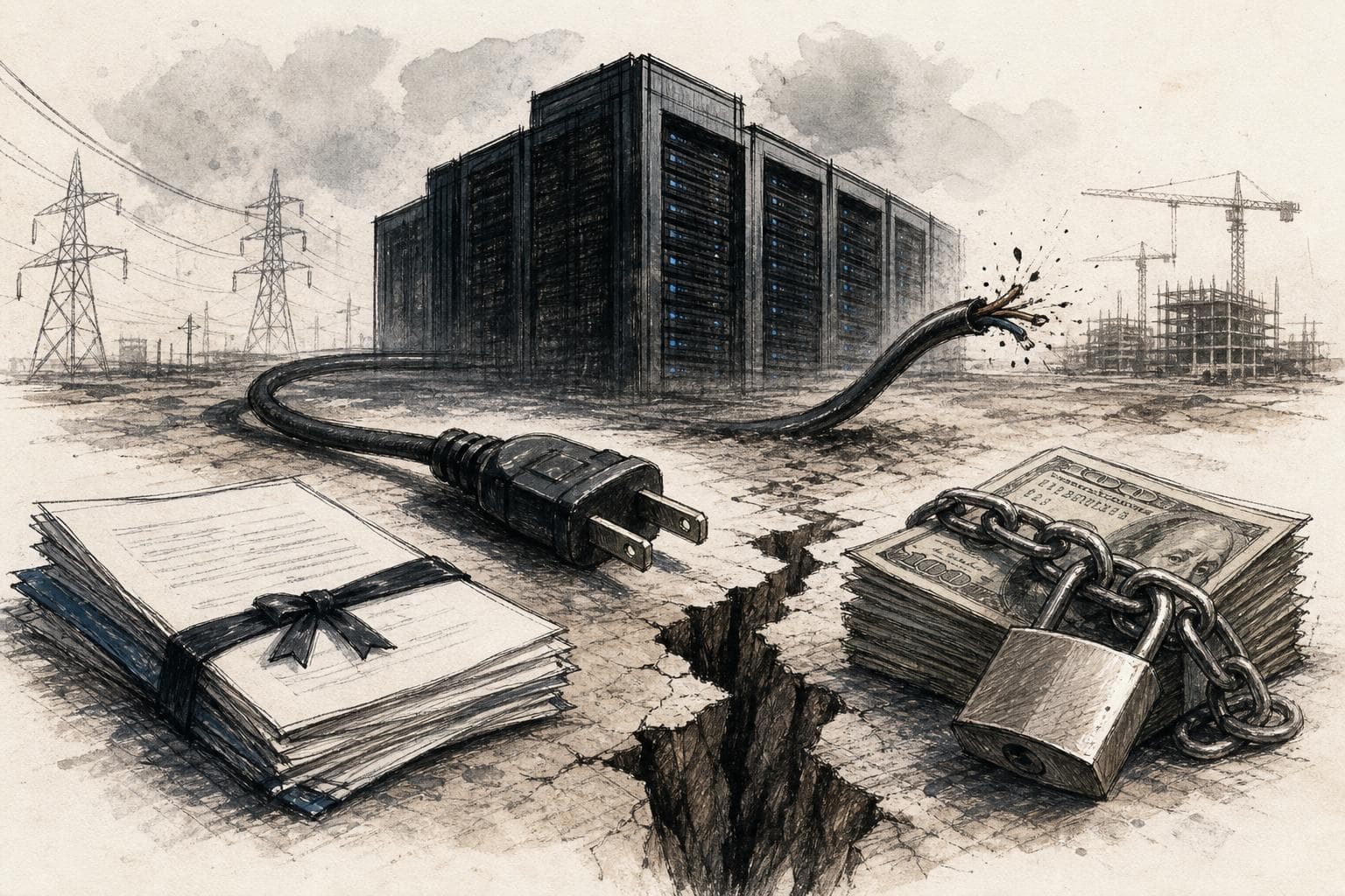 Editorial illustration for When Data Centers Lose Power, Guarantees Decide Who Pays