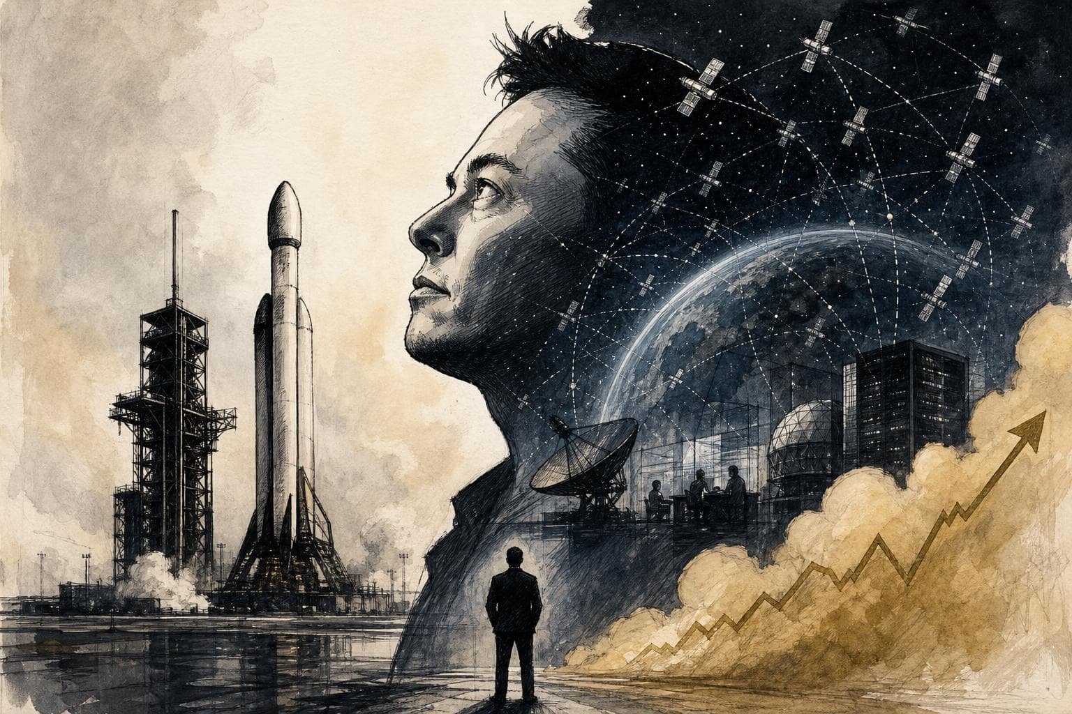 Editorial illustration for SpaceX Is Real. Its IPO Price Is Mostly Imagination.