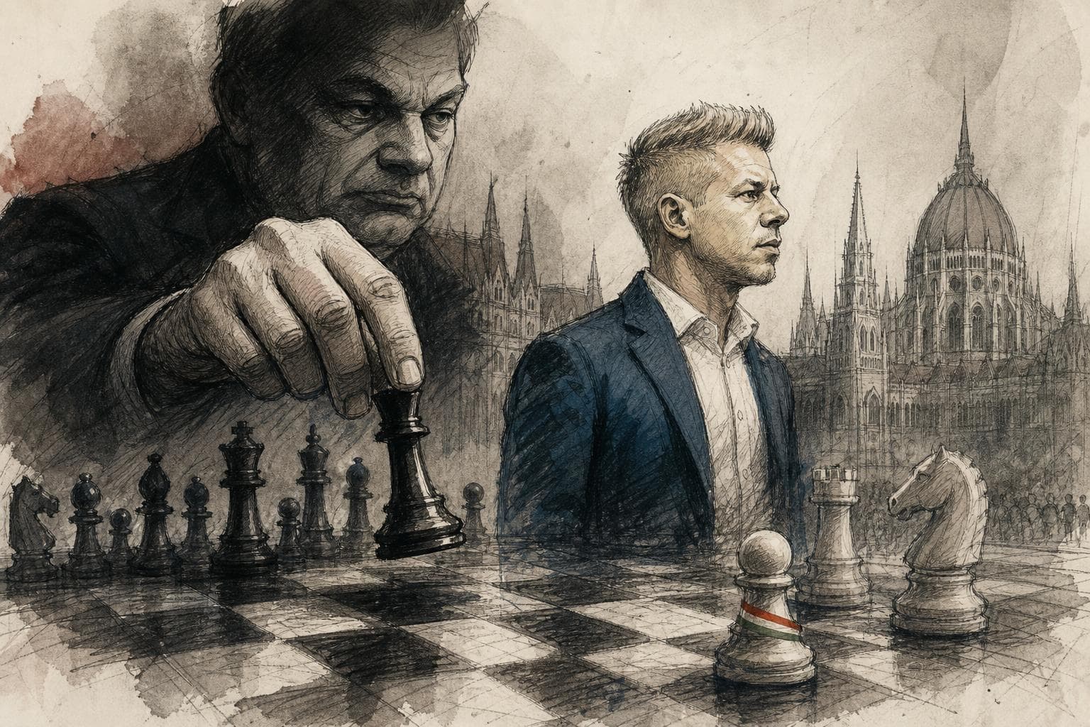Editorial illustration for Magyar Can Beat Orbánism Only by Refusing Its Methods